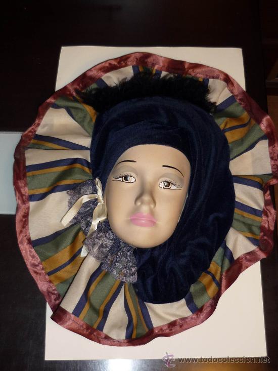 Vintage: VINTAGE. MUY RETRO. GRAN ROSTRO DE PORCELANA CARNAVAL DE VENECIA-42X36