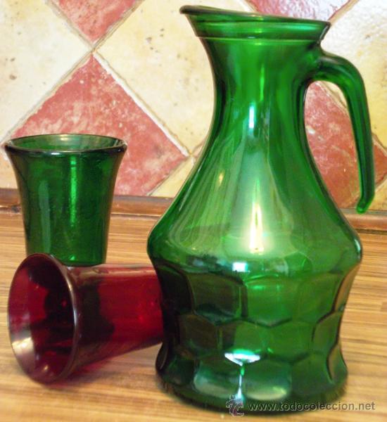 Vintage: JARRA Y DOS COPAS DE CRISTAL - Foto 3
