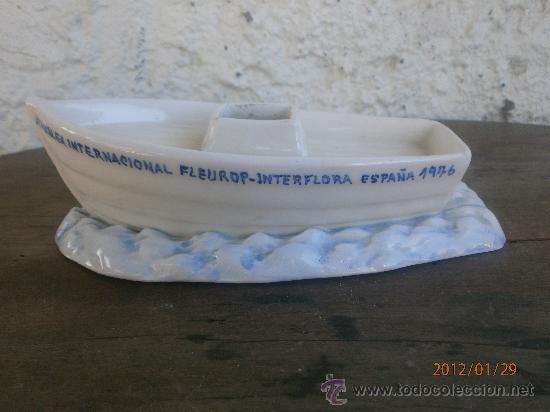 Vintage: BARCA PORCELANA ASAMBLEA INTERNACIONAL FLEUROP - INTERFLORA ESPA&Ntilde;A 1976