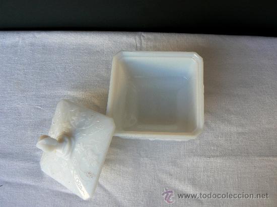 Vintage: AZUCARERO CRISTAL OPALINA BLANCO.CON TAPA. - Foto 3