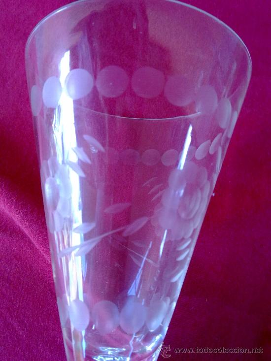 Vintage: antiguas 2 copas de cava, talladas - Foto 3