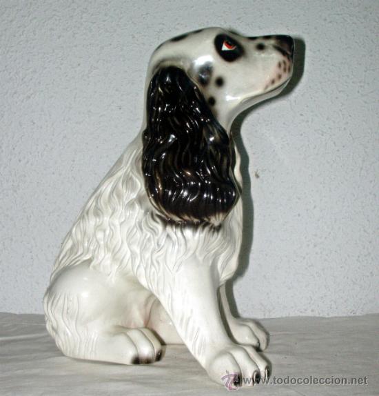 Vintage: 30 CM. COCKER PERRO PORCELANA. CERAMICA, COQUER, COKER. NO SE ENV&Iacute;A.