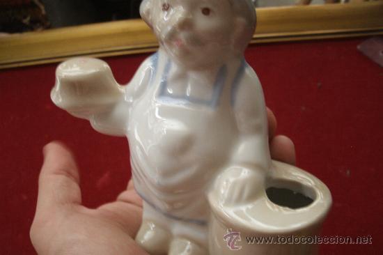 Vintage: ANTIGUA FIGURA PALILLERO DE PORCELANA ESMALTADA - UN SIMP&Aacute;TICO COCINERO -