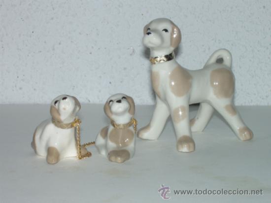 Vintage: PERROS DALMATAS FAMILIA. PORCELANA. CERAMICA. DALMATA. PERRO.
