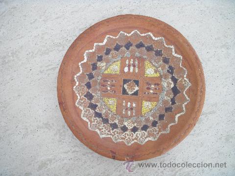 Vintage: plato de piel - Foto 1