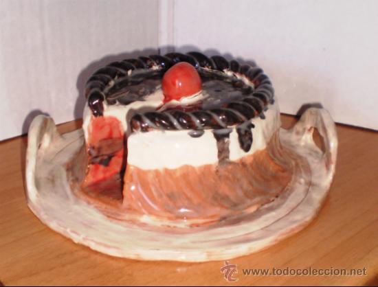 Vintage: ORIGINALISIMA CREACI&Oacute;N EN BARRO COCIDO Y ESMALTADO-PASTEL INGLES.OBRA ORIGINAL DE AUTOR.