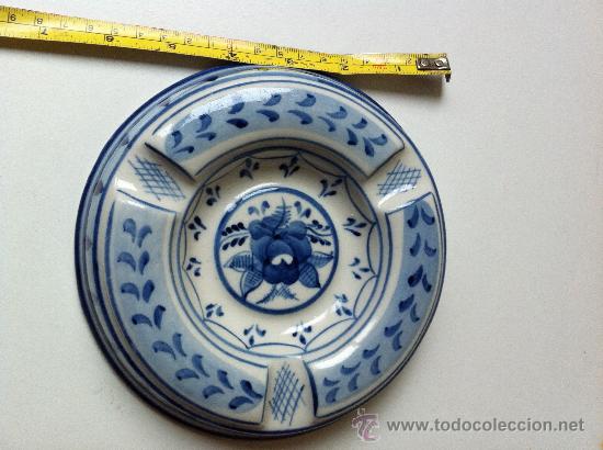 Vintage: CENICERO DE CER&Aacute;MICA RUSA Gzhel. RUSSIAN CERAMIC ASHTRAY Gzhel