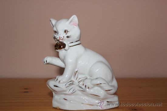 Vintage: Gato de porcelana a&ntilde;os 70,s
