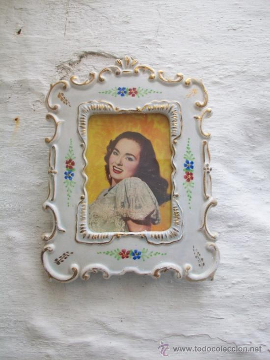 Vintage: PRECIOSO MARCO ANTIGUO EN CER&Aacute;MICA