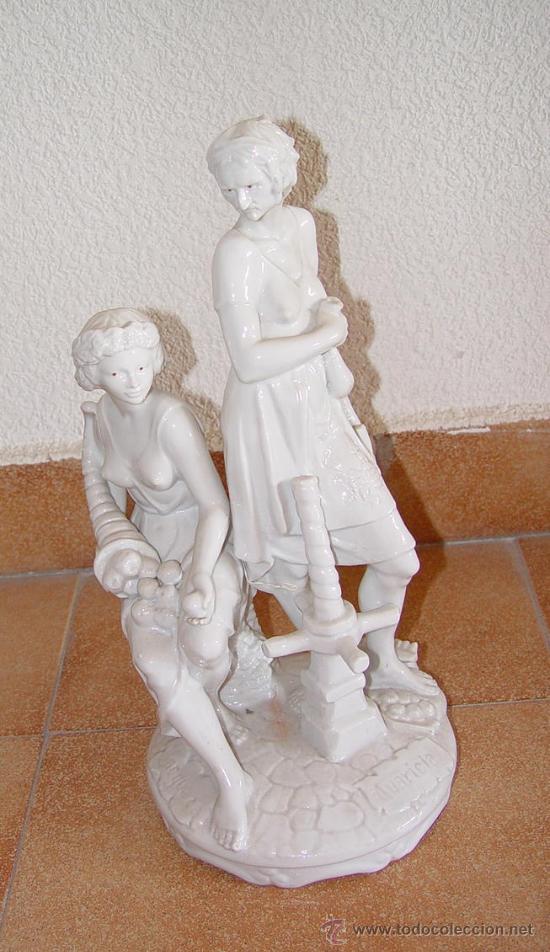 Vintage: Cer&aacute;mica o Porcelana Blanca, mujeres Hilando ....sanna