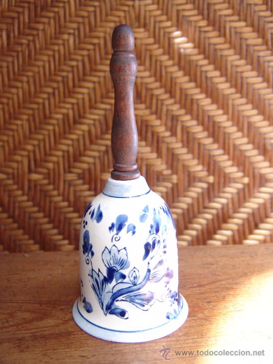 Vintage: BONITA CAMPANA PINTADA A MANO CER&Aacute;MICA HOLANDESA DELFT