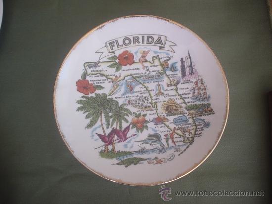 Vintage: PLATO DECORATIVO PORCELANA RDO FLORIDA A&Ntilde;OS 60