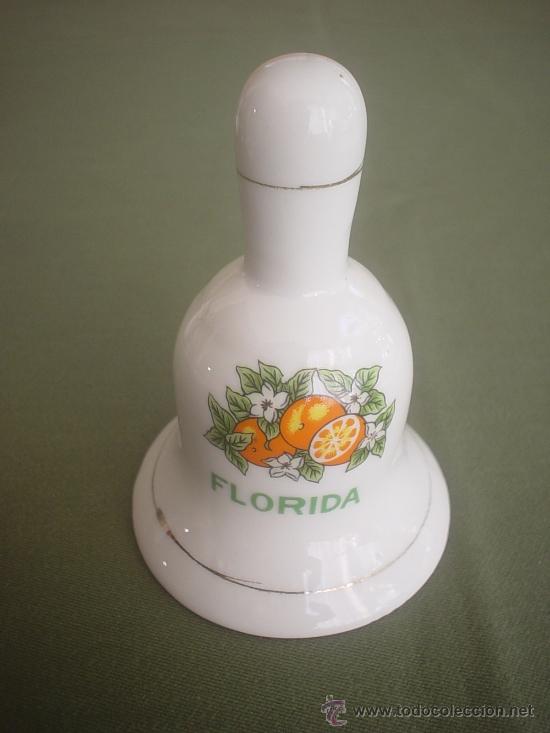 Vintage: CAMPANILLA PORCELANA RDO FLORIDA - CAMPANA