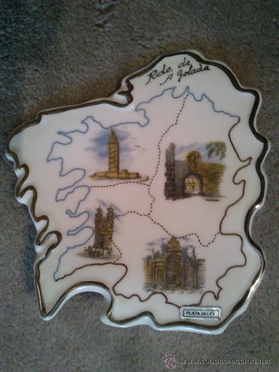 Vintage: FIGURA DE PORCELANA RECUERDO DE GALICIA - A GOLADA - PLATA DE LEY