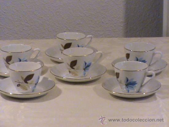 Vintage: Juego de seis tazas de caf&eacute; de la firma Porzelanit. (A&ntilde;os 60)