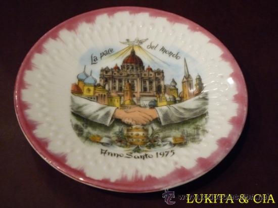 Vintage: PLATO DE CER&Aacute;MICA ANNO SANTO 1975
