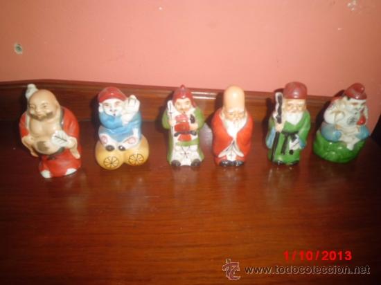 Vintage: JUEGO DE 6 FIGURAS DE PORCELANA CHINA QUE REPRESENTAS LOS DISTINTOS DIOSES