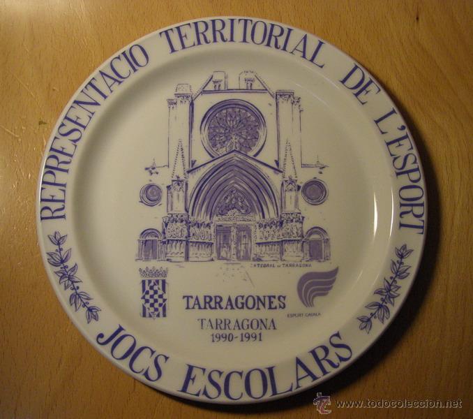 Vintage: Plato Representaci&oacute; territorial de l'esport, Jocs Escolars, Tarragon&eacute;s.