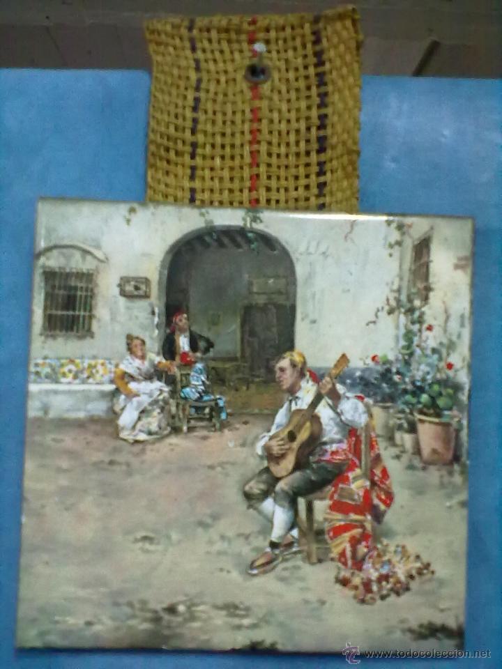 Vintage: AZULEJO CON ESCENA DE CORTEJO - Foto 1