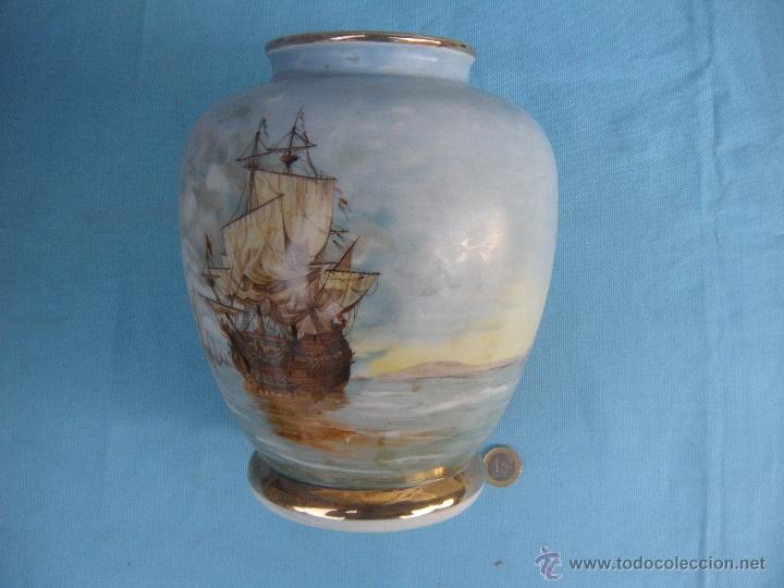 Vintage: ANTIGUO JARR&Oacute;N FLORERO CON BARCO. - Foto 5