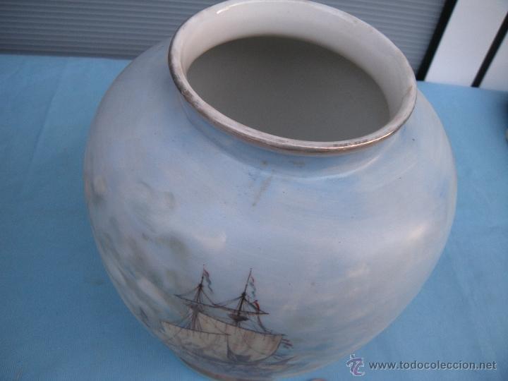 Vintage: ANTIGUO JARR&Oacute;N FLORERO CON BARCO. - Foto 2