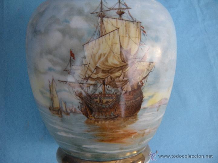 Vintage: ANTIGUO JARR&Oacute;N FLORERO CON BARCO. - Foto 6
