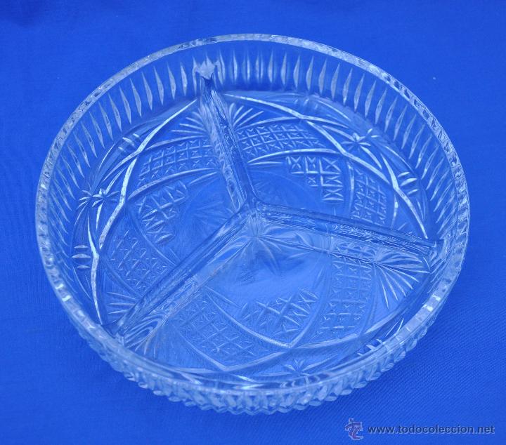 Vintage: Bandeja de cristal tallado. - Foto 1