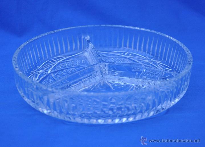 Vintage: Bandeja de cristal tallado. - Foto 4