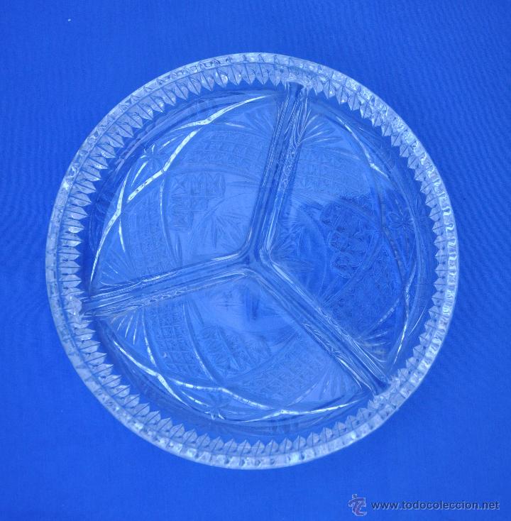 Vintage: Bandeja de cristal tallado. - Foto 5