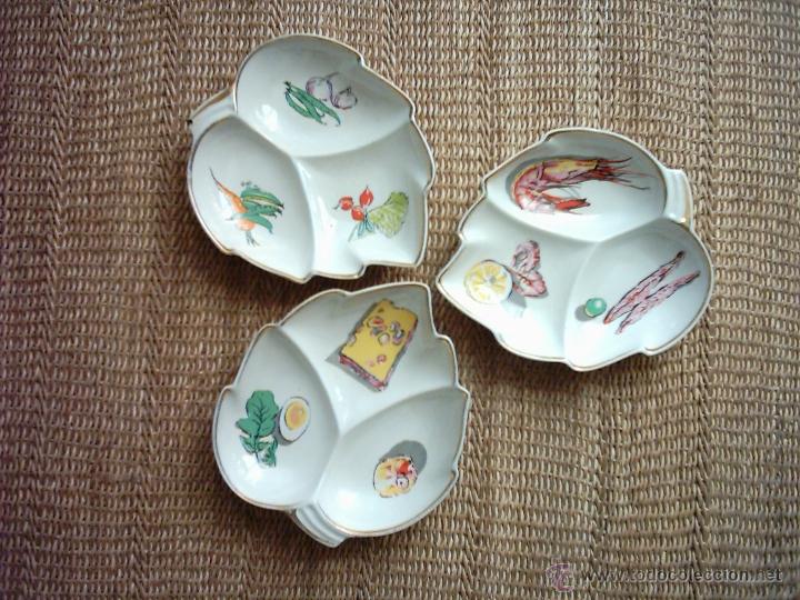 Vintage: ENTREMESERAS DE PORCELANA PINTADAS A MANO DE LA DESAPARECIDA F&Aacute;BRICA IBERO TANAGRA DE SANTANDER.
