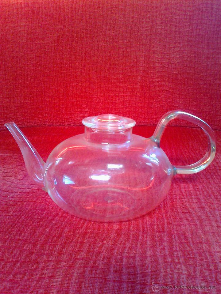 Vintage: ANTIGUA TETERA DE CRISTAL - Foto 1