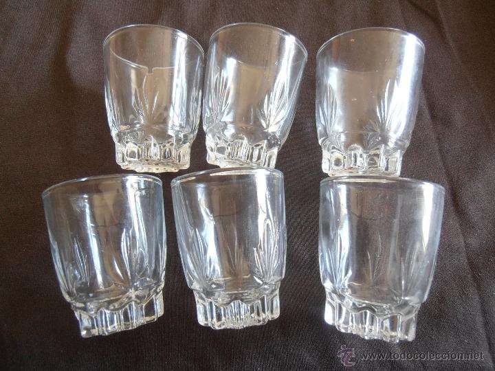Vintage: 6 VASOS CHUPITOS, DE VIDRIO - Foto 1