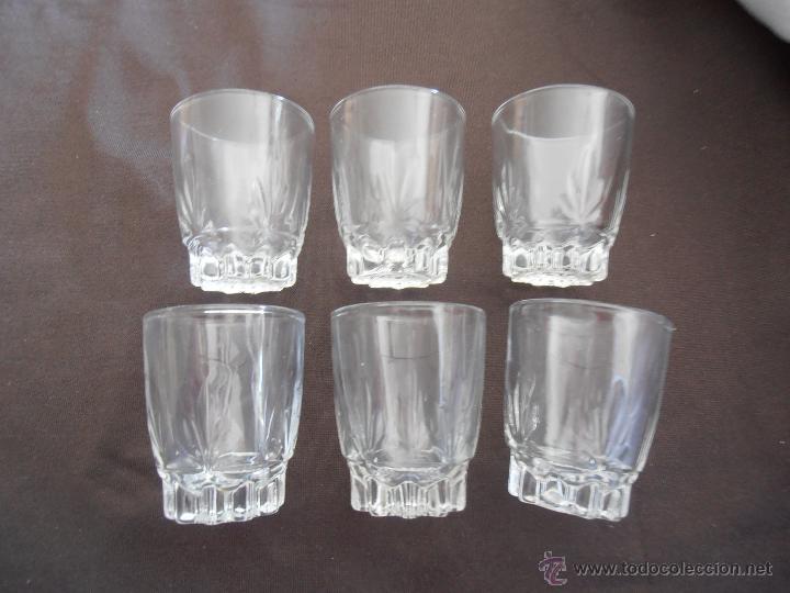 Vintage: 6 VASOS CHUPITOS, DE VIDRIO - Foto 4