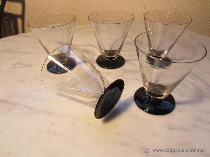 Vintage: cinco copas de cristal art deco - Foto 1
