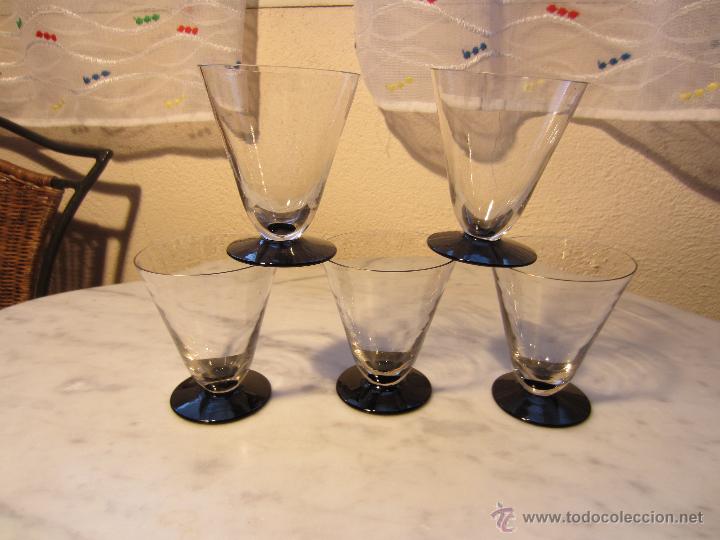 Vintage: cinco copas de cristal art deco - Foto 2