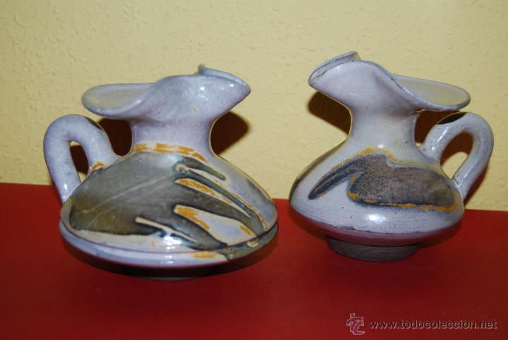Vintage: DOS JARRAS DE CER&Aacute;MICA - PERROZO - LI&Eacute;BANA