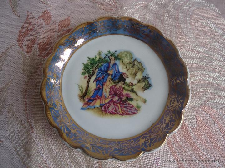 Vintage: BELLO PLATITO PORCELANA ESPA&Ntilde;OLA DECORACI&Oacute;N ORIENTAL PLATO GUILLEN EN MINIATURA