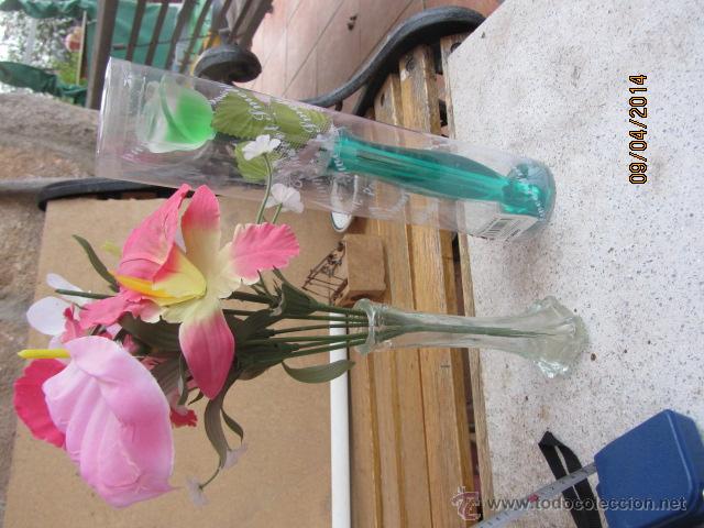 Vintage: violeteros cristal 16 y 18 cms - Foto 1
