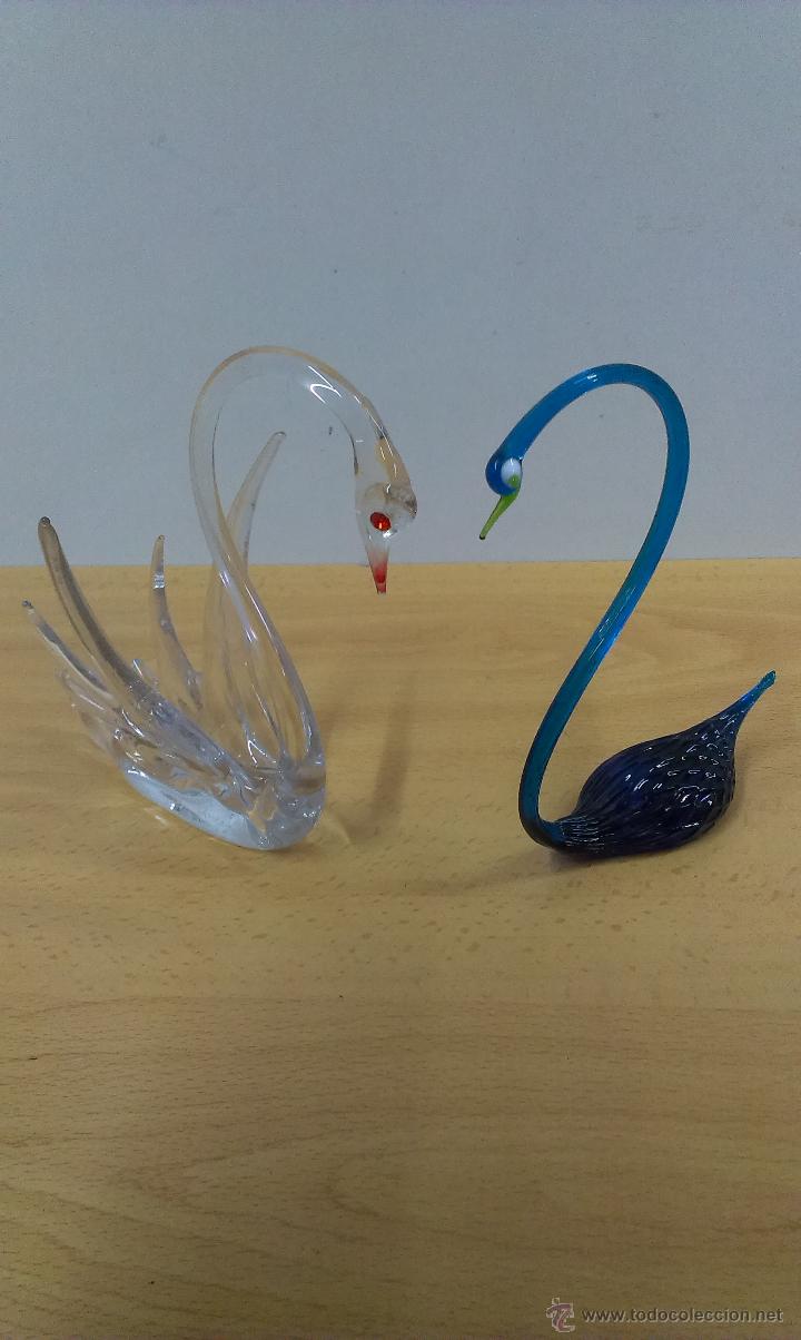 Vintage: DOS CISNES CRISTAL DE MURANO - Foto 2