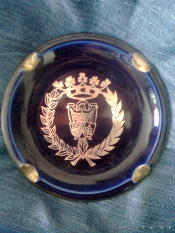 Vintage: Cenicero her&aacute;ldico- Aguila y laurel -Grabado plata d ley- Antigua Fabrica d Colloto. Asturias