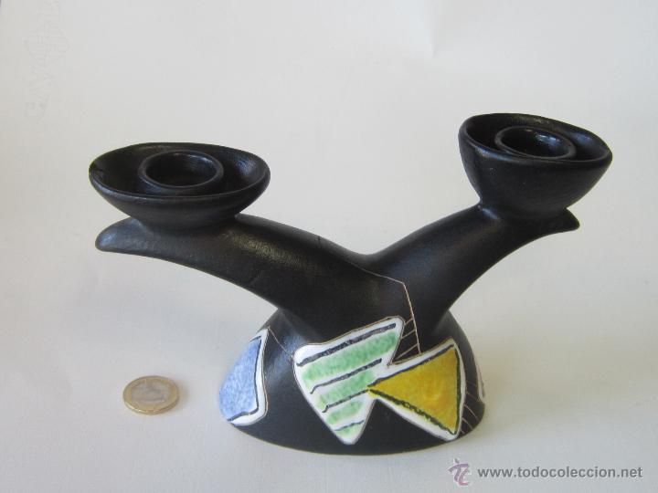 Vintage: CANDELABRO EN CERAMICA CON SELLO EN BASE
