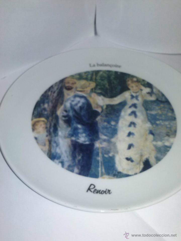 Vintage: plato de fina porcelana coleccion con representacion de cuadro de renoir