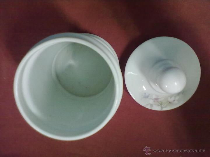 Vintage: ALBARELO TARRO CON TAPA POLVERA DECORADA - Foto 2