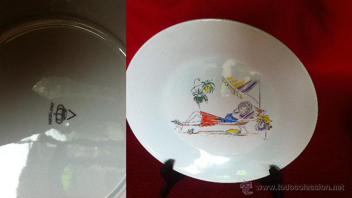 Vintage: PLATO   DE PORCELANA SELLADA    PORCELANIT  MIDEN 25 CM DE DI&Aacute;METRO PESAN 449 GRS. C/U.