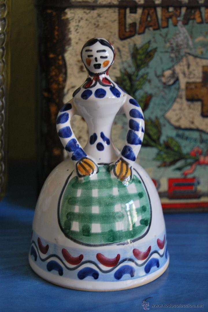 Vintage: CAMPANA DE CER&Aacute;MICA - SE&Ntilde;ORA