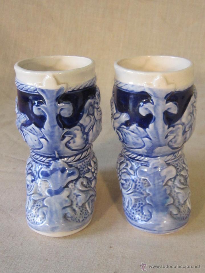 Vintage: pareja de botas en ceramica - Foto 3