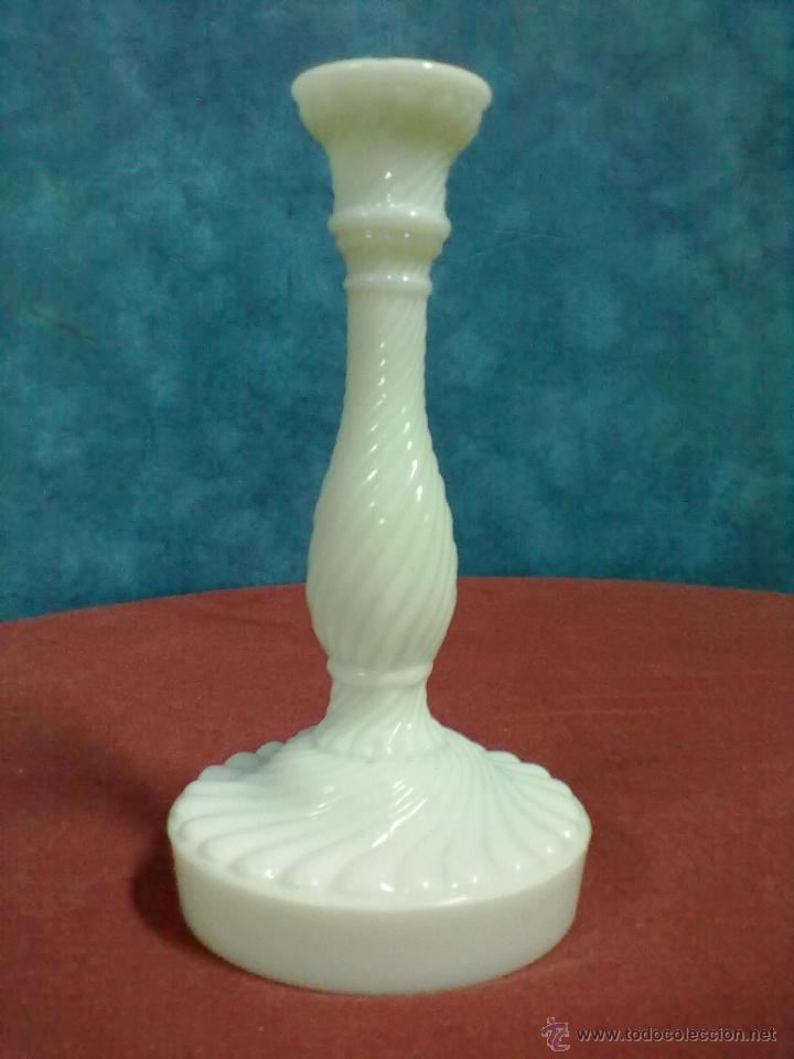 Vintage: CANDELABRO CRISTAL BLANCO  OPALINA - Foto 1