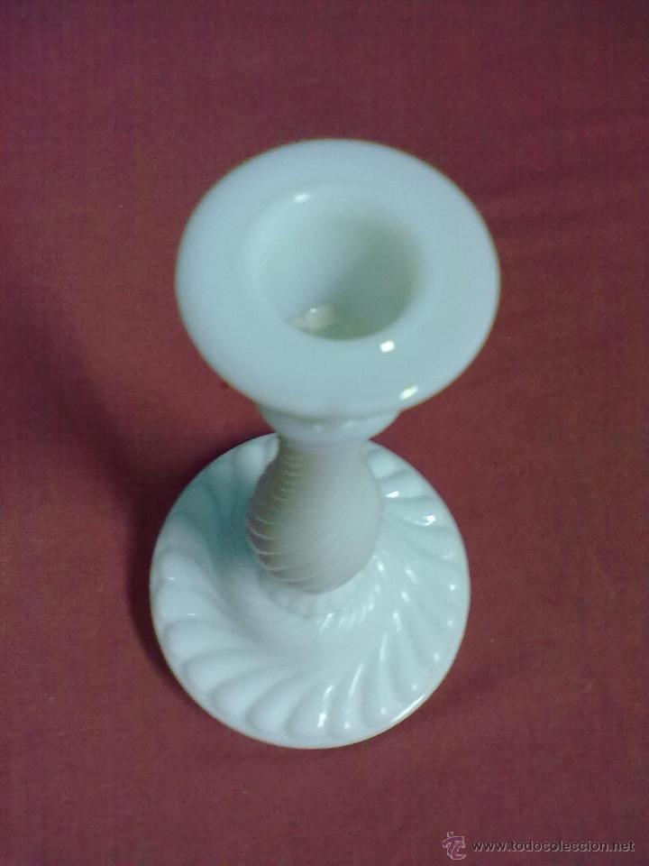 Vintage: CANDELABRO CRISTAL BLANCO  OPALINA - Foto 2