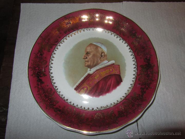 Vintage: Plato en porcelana  con imagen de Juan XXIII