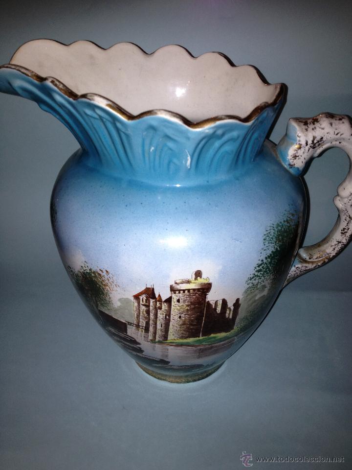 Vintage: jarra porcelana pintada a mano. a&ntilde;os 50